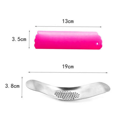 

Stainless Steel Garlic Press Rocker Home Kitchen Garlic Crusher Squeezer Slicer Soft Silicone Peeler for Kitchen Gardget