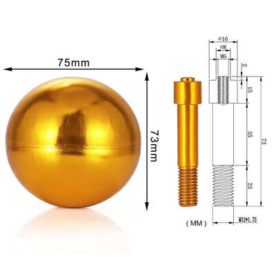 

3 Inch Flagpole Ball Top Ornament Aluminum Alloy Flag Pole Decoration Balls Gold Color
