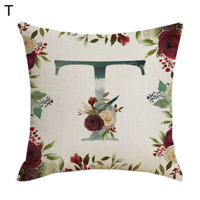 

Letter Alphabet Flower Pillow Case Cushion Cover Sofa Bed Car Cafe Office Decor