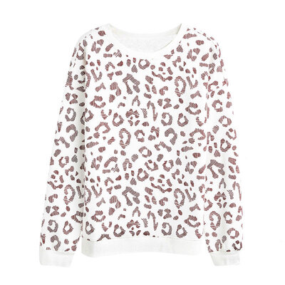 

European And American Fashion Sweatshirts Printed Long-sleeved Loose Round Neck ladies Sweatshirts