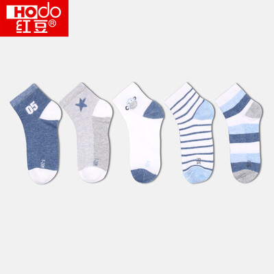 

Red bean children socks mens tube small children big spring&summer comfortable mesh socks 40 combed cotton A class standard 5 pairs of youth childrens socks H9W709 combination four 17-18