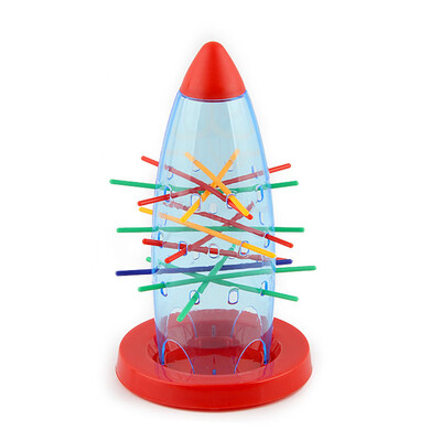 

YIWULAKids Tumbling Rocket Spaceship Board Game Desktop Toy Pull Out Sticks Fun Toy