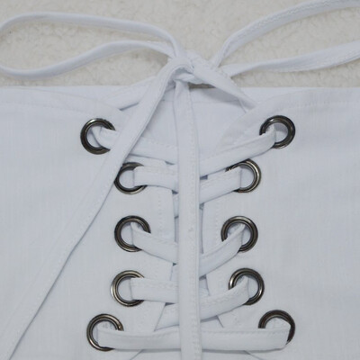 

New Fashion Women Vintage Waist Belt Self-tie Hook Waistband Waist Strap WhiteBlack