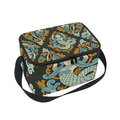 

ALAZA Retro Mermaid Lunch Box Insulated Lunch Bag Large Cooler Tote Bagfor Men Women