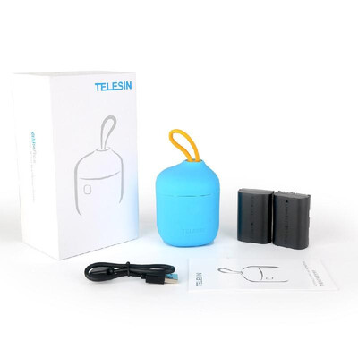 

TELESIN 3 In 1 Multifunctional Camera Battery Charger Kit Set with 2 Pcs Batteries with SD Card Reader & Storage Carrying Function