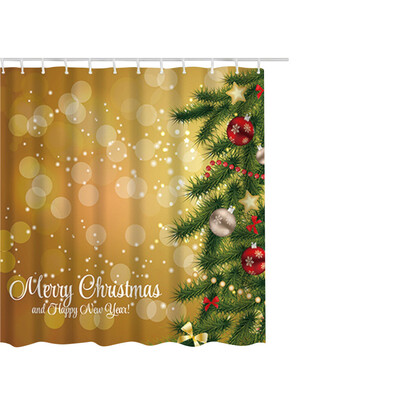 

Gobestart Christmas Waterproof Polyester Bathroom Shower Curtain Decor With Hooks 65x71