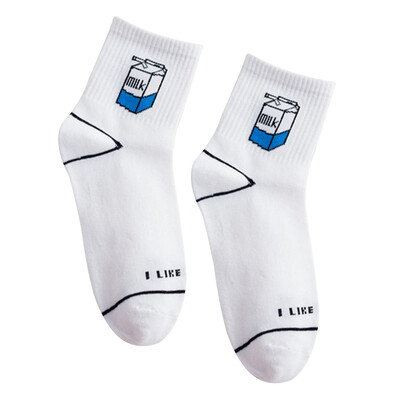 

Christmas Cute Fruit Strawberry Milk Pink White Women Cotton Socks Japanese Funny Socks Cartoon Socks Christmas Gift
