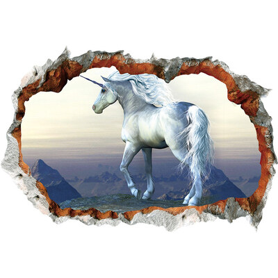 

10 Styles 3D Unicorn Horse Wall Sticker Creative 3D Break The Wall Effect Stickers