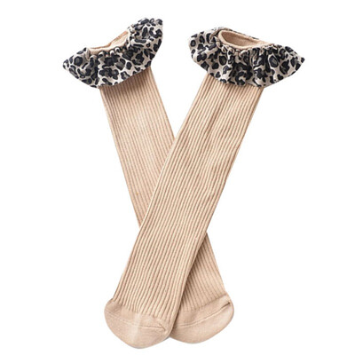 

Baby Girl Socks Cute Leopard Design Cotton Long Socks Party Infant Children Soft Crib Leg Warmer Socks