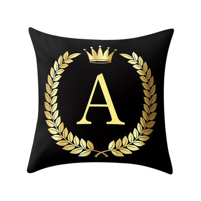 

〖Follure〗Pillow Cover Black&Gold Letter Pillowcase Sofa Cushion Cover Home Decor