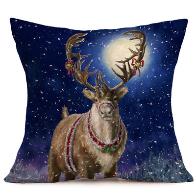 

〖Follure〗Merry Christmas Linen Pillow Cases Sofa Cushion Cover Home Decoration