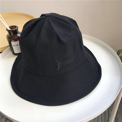 

Hat Female Spring&Summer Japanese eaves sunshade hat Pure color student fisherman hat Chao personality leisure potted hat