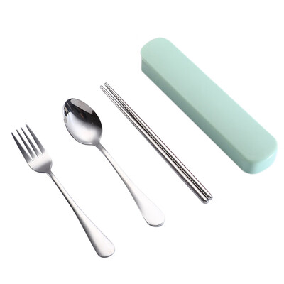

Toponeto 3 Pcs Portable Chopsticks Fork Spoon Travel Cutlery Set Portable Travel Silverwa