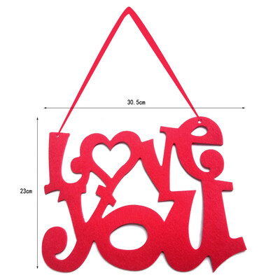 

Valentines Day Wall Hanging Decoration Non-woven Fabrics Letter Hanging Ornaments for Wedding Valentines Day Party Decoration