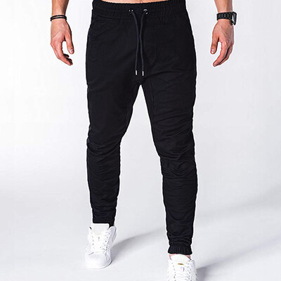 

Gobestart Fashion Mens Slim Pure Color Casual Bandage Casual Sweatpants Drawstring Pant