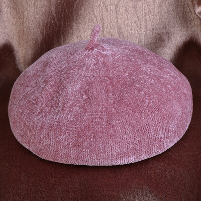 

Hat womens berets in autumn&winter solid color fashion corduroy Joker pumpkin warm hat Korean artist hat