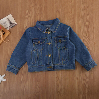 

Kids Toddler Girl Boy Denim Jacket Casual Button Jean Jacket Fall Coat Clothes