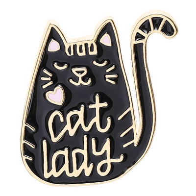 

Charm 1Pc Cartoon Dog Mom And Cat Lady Enamel Brooch Pin Metal Badge Mother Day Gift For Women Girls Lovers