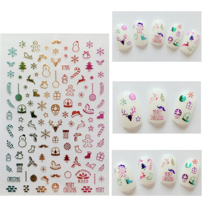

Christmas Nail Sticker Watermark art decoration slider Manicure Sticker Big Full Snowflake Watermark Beauty Health Nail Art Tool