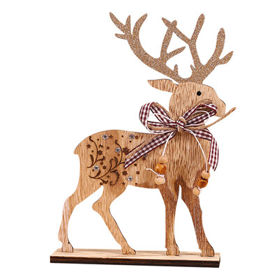 

Toponeto Christmas Decoration Wooden Ornaments Elk Gift Window Table Simple Decoration