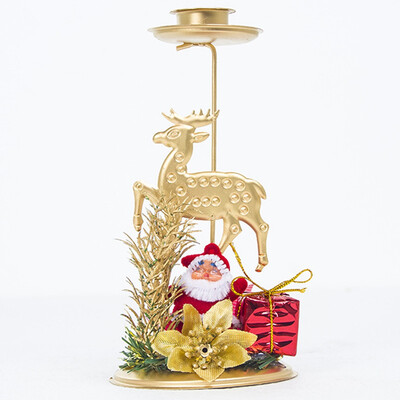 

Christmas Iron Candlestick Ornament Candle Desktop Decor Background Home Decor