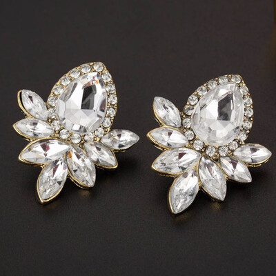 

Popular simple design bow hollow pearl earrings pearl rhinestone earrings exquisite ruby girl jewellery earrings