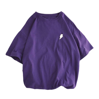 

Women Weather Pattern Embroidered T-Shirt Short Sleeve O Neck Loose Tee Top