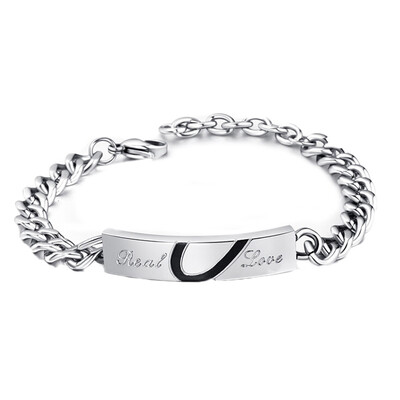 

Titanium Steel True Love Couple lovers Bracelet bangle Valentine Day gift