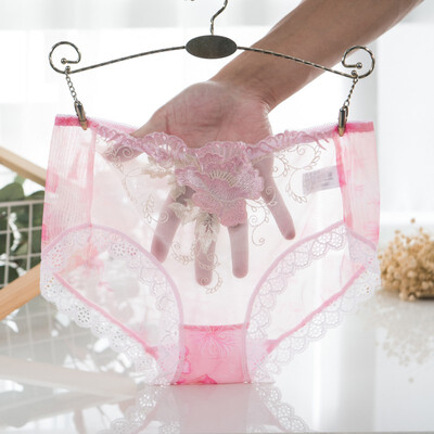 

Sexy Lingerie Female Ultra Thin Briefs Low Rise Cozy Lace Panties Women Fashion Embroidery Underwear Women Transparent Panties