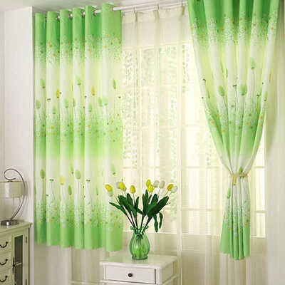 

Pastoral Semi-Shade Curtains Window Decorative Curtain For Living Room Kitchen Bedroom Window Plants Printed Short Curtains