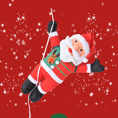 

60CM Christmas Santa Claus Climb Rope Pendants Doll Climb Ladder Hanging Decoration Party Hanging Wall Decoration
