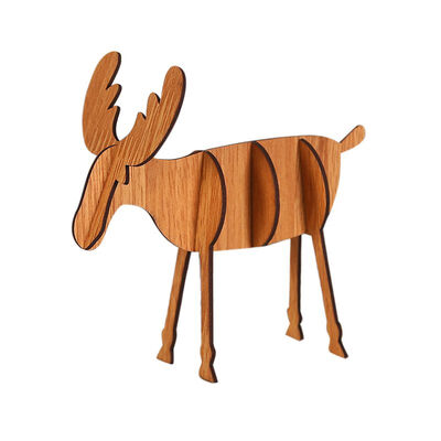 

DIY Assembly Wooden Reindeer Christmas Craft Desktop Ornaments Holiday Party Decor Supplies