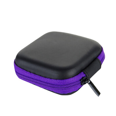 

Gobestart Mini Zipper Hard Leather Earphone Storage Bag Earphone Pouch Box