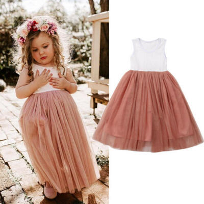 

US Kids Baby Girl Floral Dresses Party Pageant Princess Lace Tutu Dress Sundress