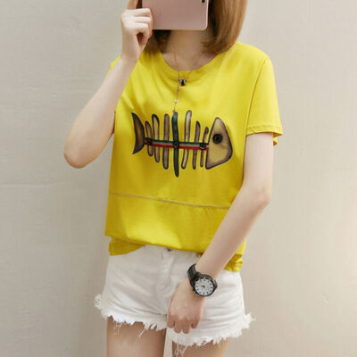 

Plus Size -XL WJ Summer T Shirt Women Sexys Printed T-shirt Woman Tee Tops Casual Female T-shirts