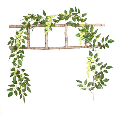

2m Simulation Wisteria Flower Vines Wedding Decorations Artificial Flowers Arch Decor with Green Leaves Hanging Wall Garland