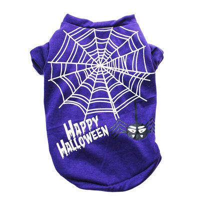 

Halloween Printing Clothes For Dogs French Bulldog Clothes Cotton Puppy Pet Clothes -XL Purple Dog Sweatshirt