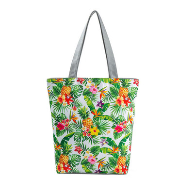 

Gobestart National Wind Printed Canvas Tote Casual Beach Bags Women Shopping Bag Handbags