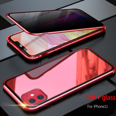 

Magnetic Case for iPhoneFront&Back Double Sided Tempered Glass Built-in Screen Protector Magnetic Adsorption