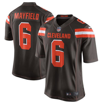 

Youth Football Jersey Cleveland Browns Baker Mayfield Brown 2018 Draft First Round Pick Game Jersey
