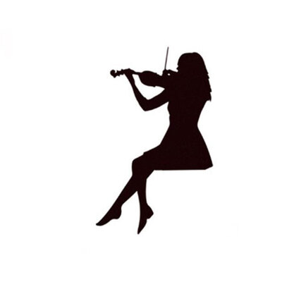 

Waterproof Violin Girl Art Sticker Tattoo Removable Wall Decals Home Decorative Wallpaper