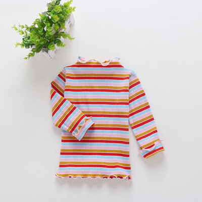 

Autumn Baby Girl Long Sleeve T-Shirts Kids Stripe Printed Tops Tees Casual Blouse