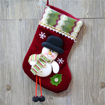 

〖Follure〗Candy Bag Christmas Gifts Tree Ornament Stocking Santa Claus Snowman Sock Decor