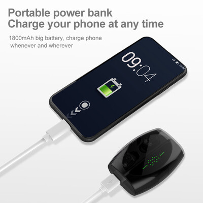

XG20 Bluetooth 50EDR TWS Earbuds True Wireless Headphones 1800mAh Charging Box Power Display IPX5 Waterproof Mini Sports Headset