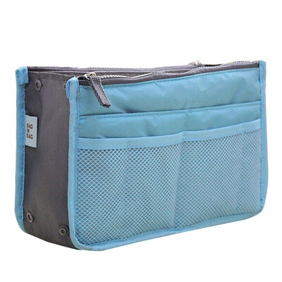 

Organizer Insert Bag Women Nylon Travel Insert Organizer Handbag Purse Large liner Lady Makeup Cosmetic Bag Cheap Female Tote