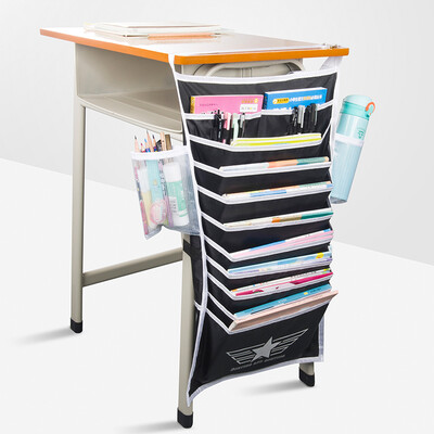 

Jinlongxing glosen book bag student desk storage hanging bag junior high school student multi-function desk hanging bag stationery storage bag black 2628