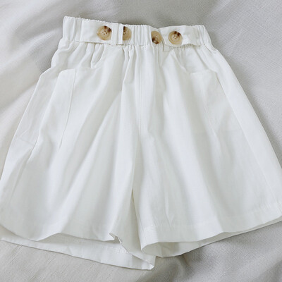 

Women Casual Wide Leg Shorts Simple Solid Color Elastic Waist Shorts Summer Casual High Waist Pockets Hot Short Pants
