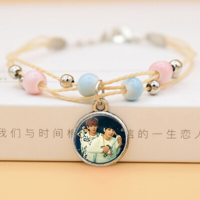 

Kpop BTS Bangtan Boys Bracelet DIY Handmade Ceramic Bracelet Photo Image Hot Gift for ARMY