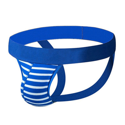 

Striped Pattern Cotton Underwear Breathable Skin-friendly Mid Rise Mens Thong