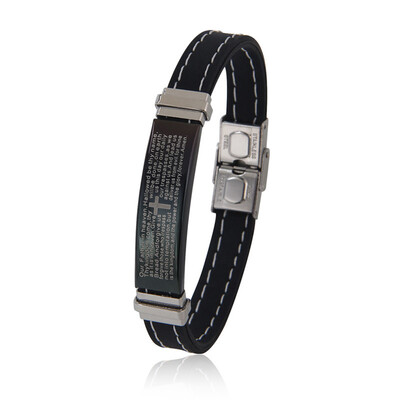 

Black Silicone Bracelets For Men Punk Cross Bracelets men for men gift